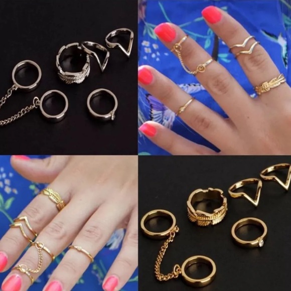 6 Piece Stackable Midi Ring Set - Picture 3 of 6